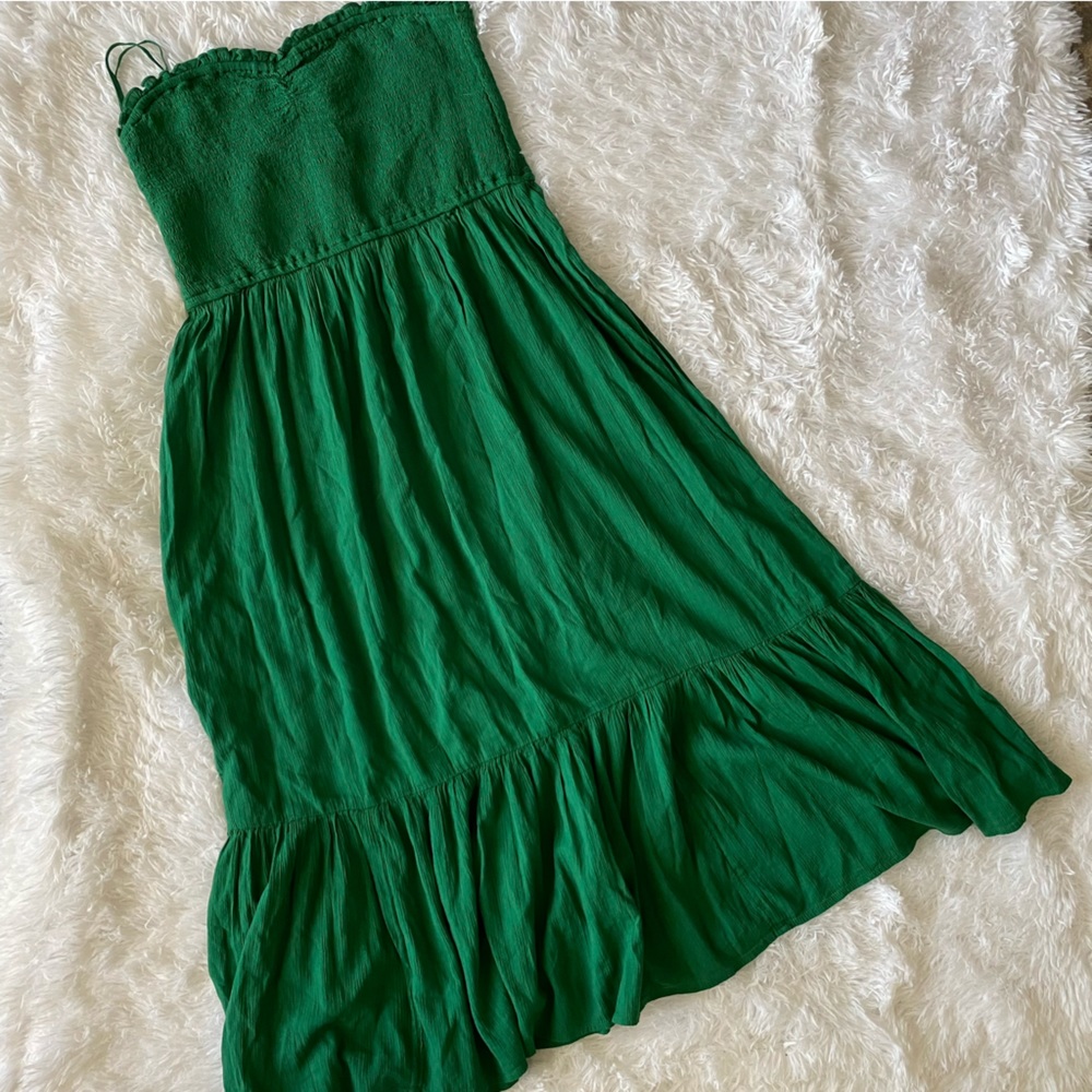 Aerie Green strapless dress size large